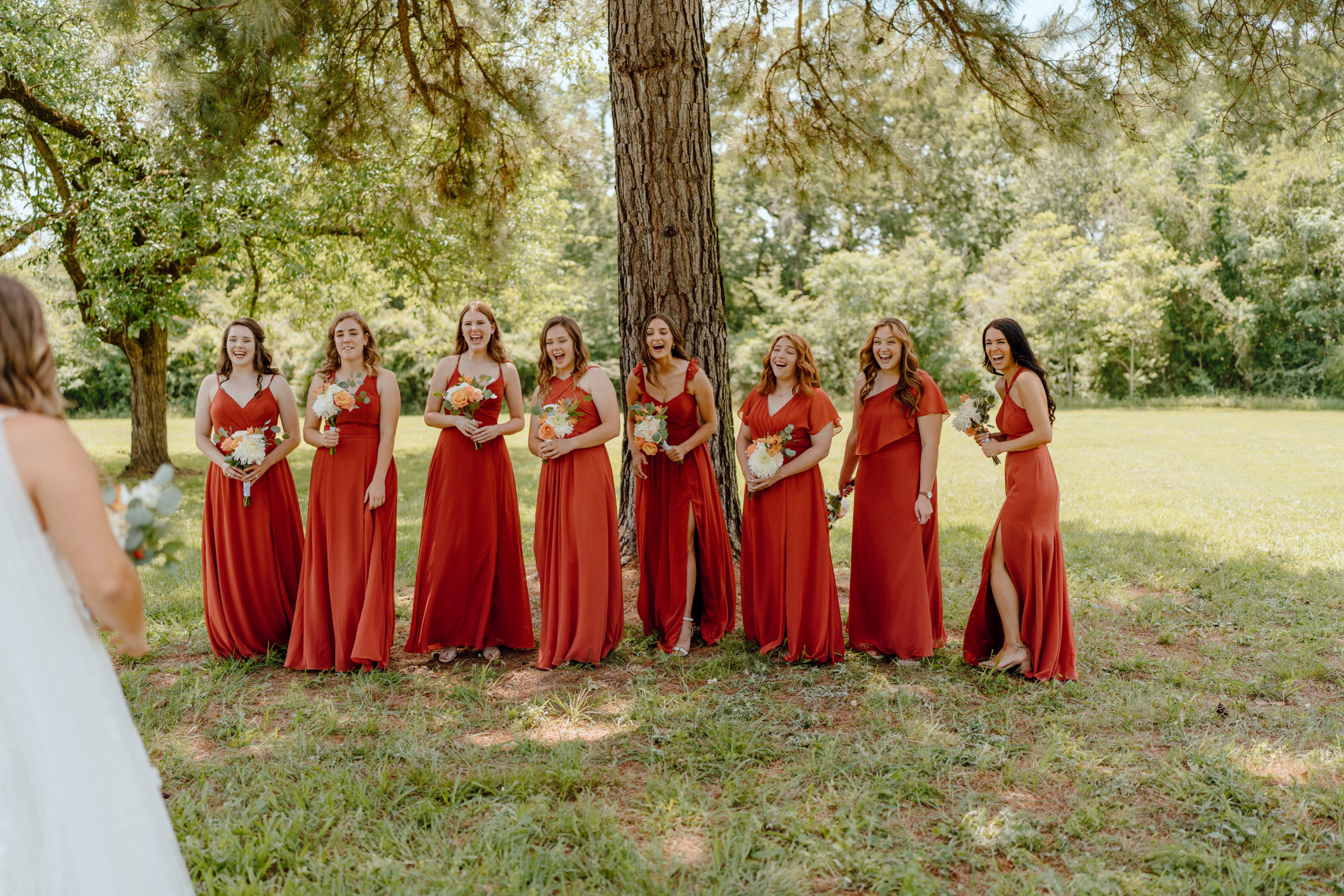 Bridesmaid first looks are among my favorite requests for photos. Their expressions say it all! Each photo is full to the brim with candid storytelling in an editorial style. Angelina Loreta Photography created timeless wedding photos for the Austin couple.