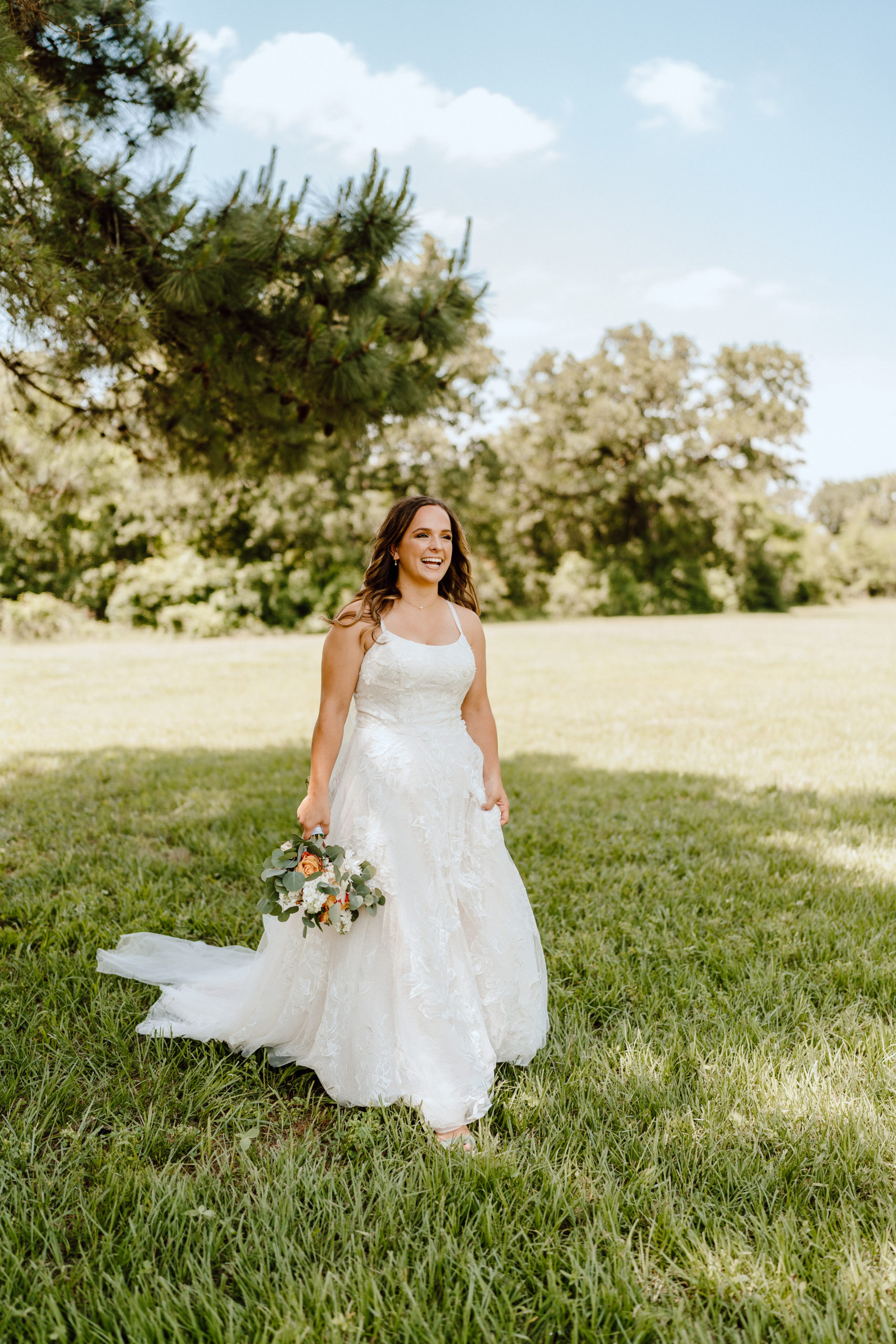 This timeless backyard wedding took place in the gorgeous Texas hill country. While the stunning venue held well over 200 guests, this beautiful Texas wedding had the charm and feel of an intimate backyard wedding. Each photo is full to the brim with candid storytelling in an editorial style. Angelina Loreta Photography created timeless wedding photos for the Austin couple.
