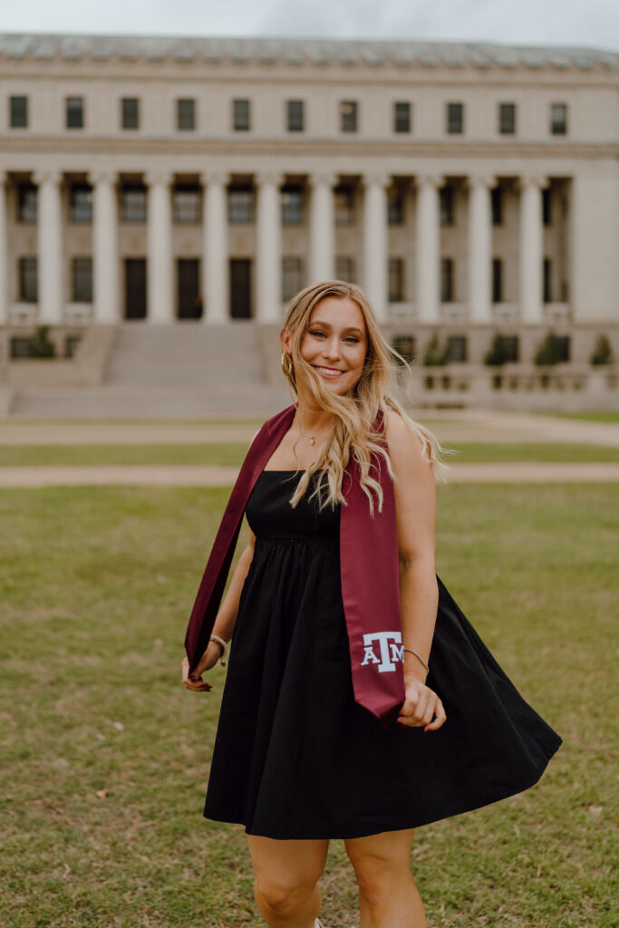 This Texas A&M Senior session was timeless and colorful! Angelina Loreta Photography created graduation photos for this Aggie senior that was candid and full of her warm personality. Angelina Loreta is a senior photographer who loves to make friends with each and every one of her clients. Book your senior session with Angelina today!
