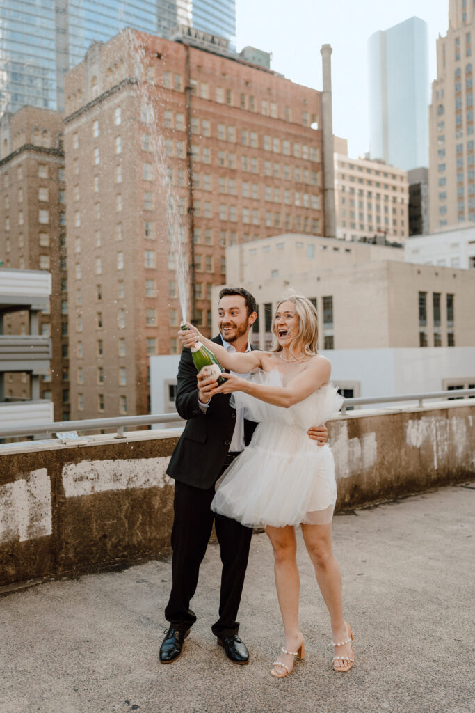 This Houston couple were the picture of Hollywood Glam for their timeless engagement session. From Saks garage to Buffalo Bayou Park, Noah and Alyssa went exploring with Angelina Loreta Photography to make flashy vintage engagement photos. Book Angelina Loreta today for all your engagement and wedding photography needs!