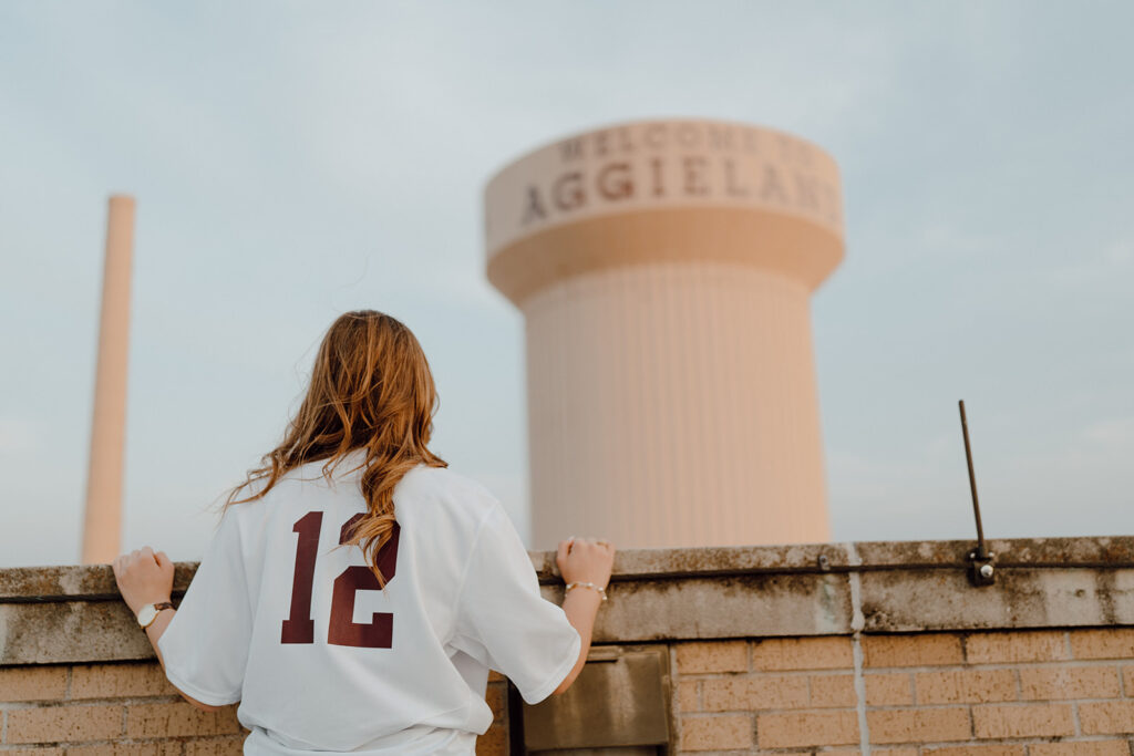 texas a&m graduation pictures on rooftop