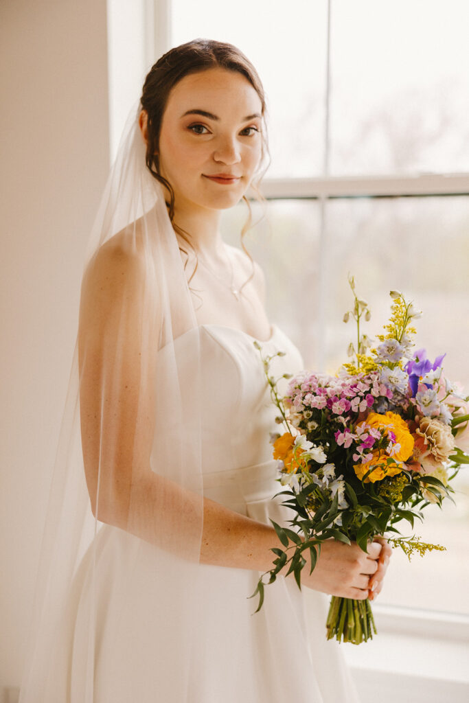 colorful spring wedding bridal photos documentary style