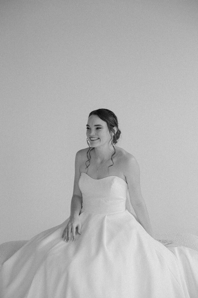 black and white documentary style bridal session