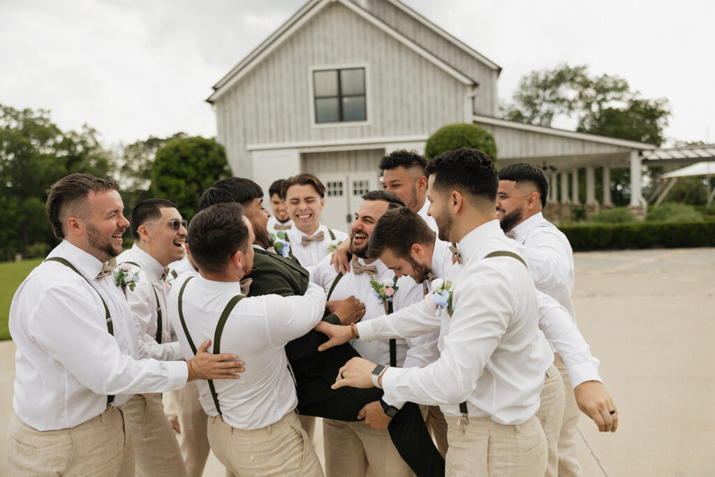 groomsmen photos candid and playful