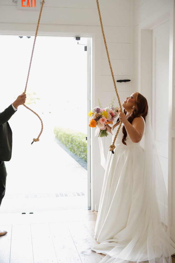 ringing wedding bells after wedding ceremony in texas