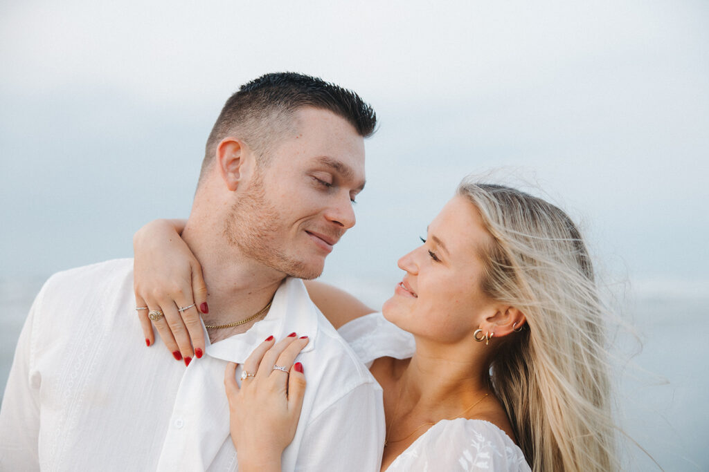 texas engagement photographer romantic and intimate beach couples photoshoot