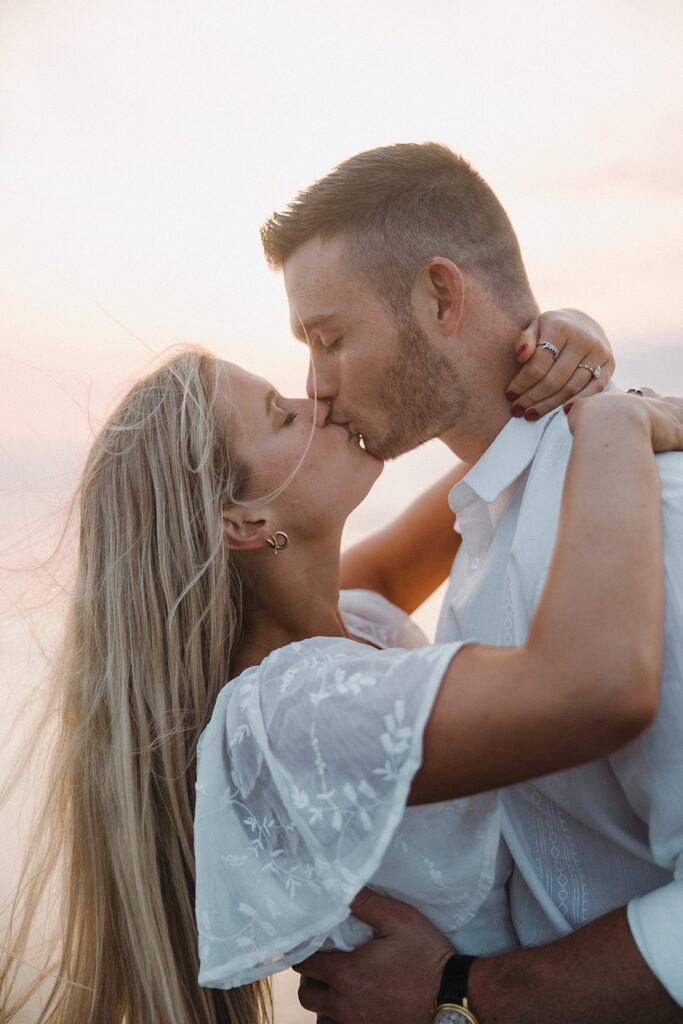 sunset golden hour couples photoshoot on the beach