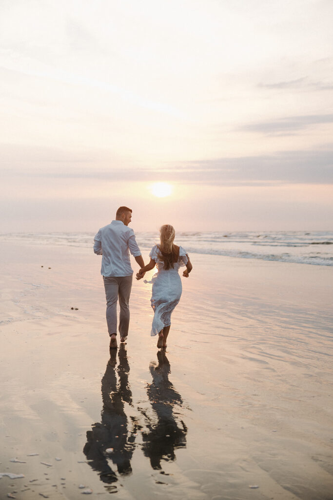 sunset golden hour couples photoshoot on the beach