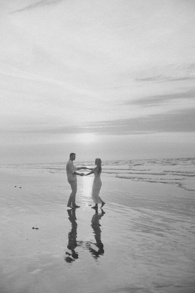 sunset golden hour couples photoshoot on the beach