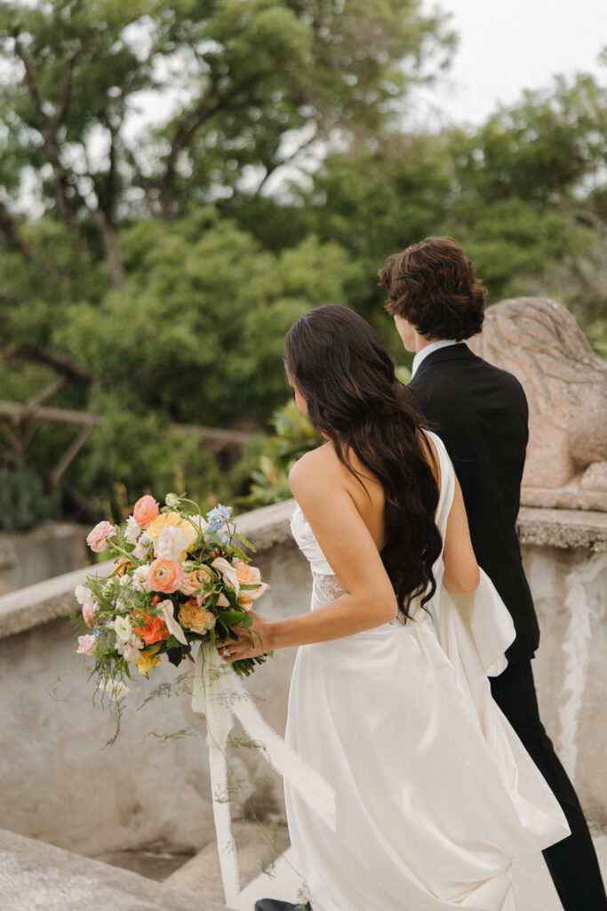 bride and groom portraits in central texas at villa antonia