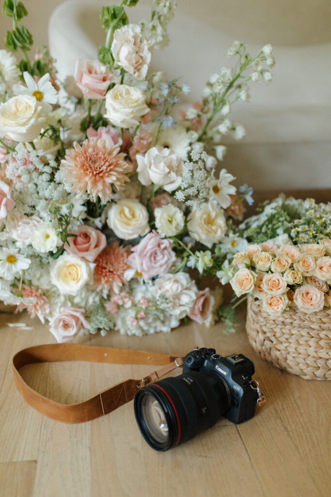 brand photos for photographer with colorful pastel florals