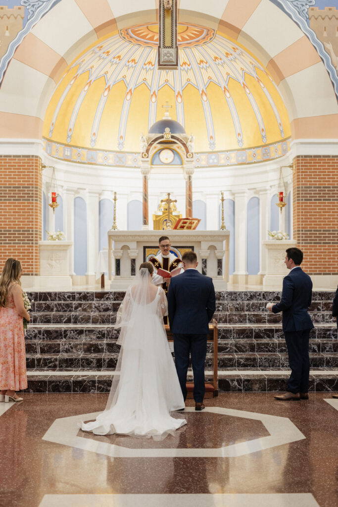 first look with bride and groom