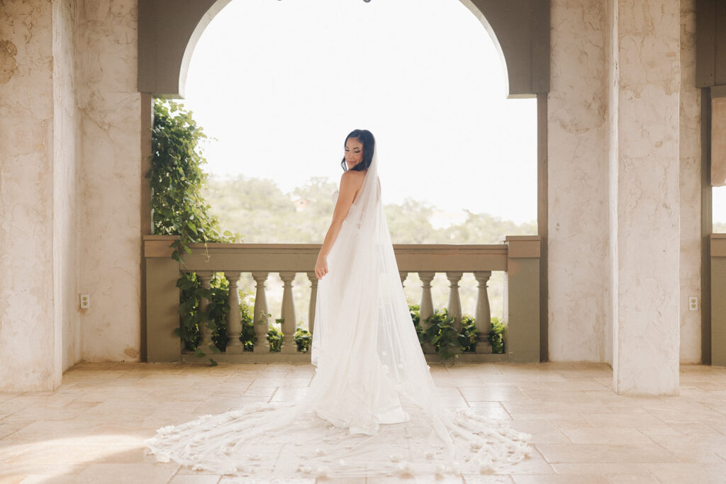 modern luxury bridal photos in central texas at villa antonia