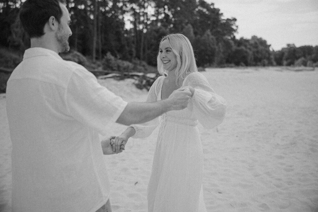 beach engagement photos in texas