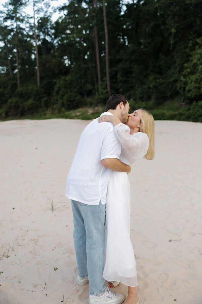 beach engagement photos in texas