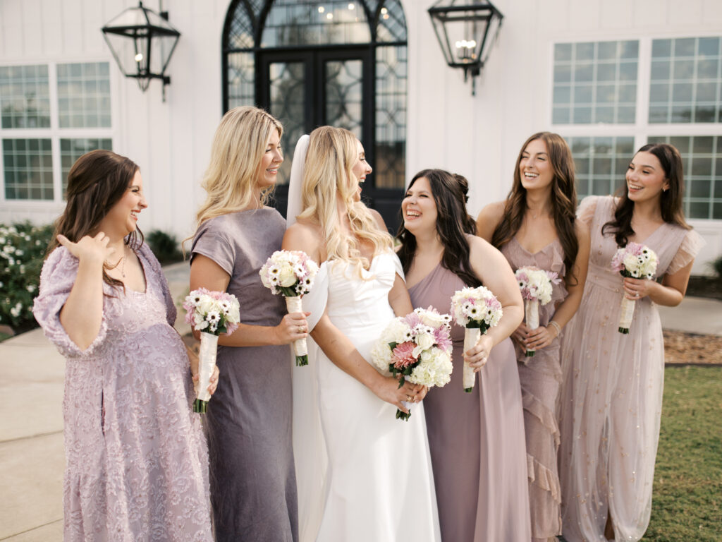 lavender bridesmaids dresses mismatch