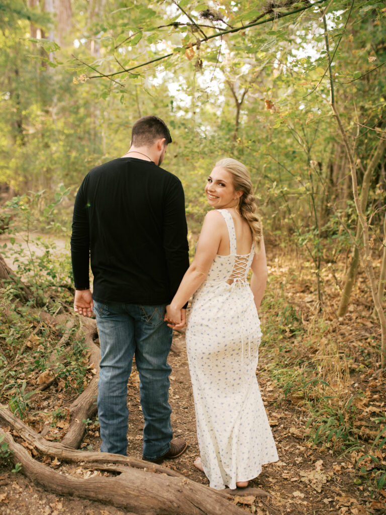 documentary style engagement photos in texas hill country