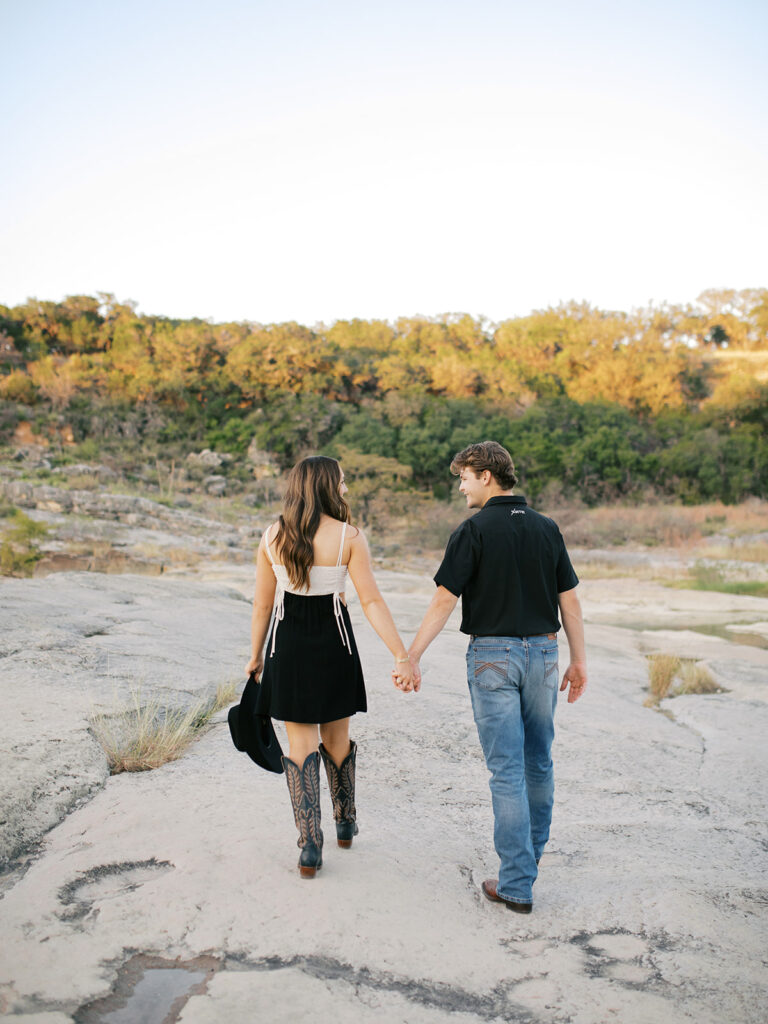 western engagement photos at Pedernales Falls State Park