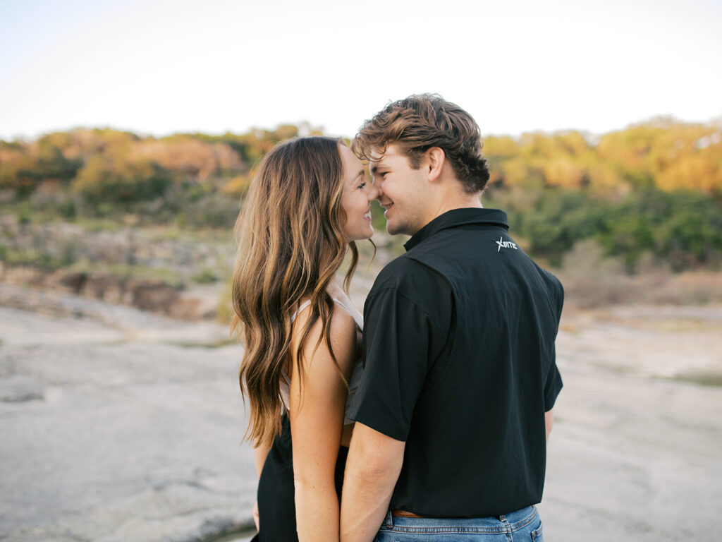 western engagement photos at Pedernales Falls State Park