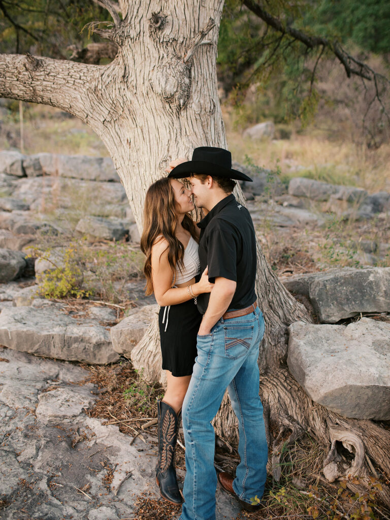 western engagement photos at Pedernales Falls State Park