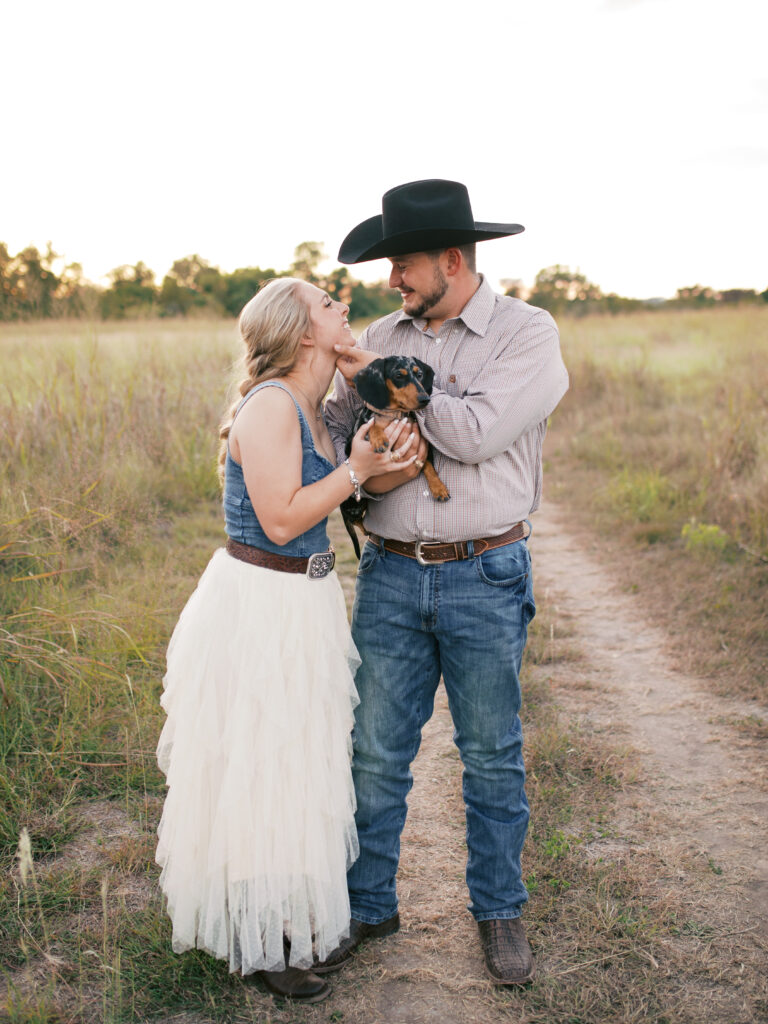 Playful Western Engagement Photos in Boerne TX