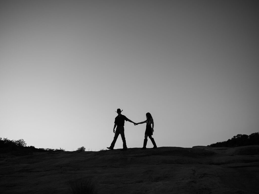 western engagement photos at Pedernales Falls State Park