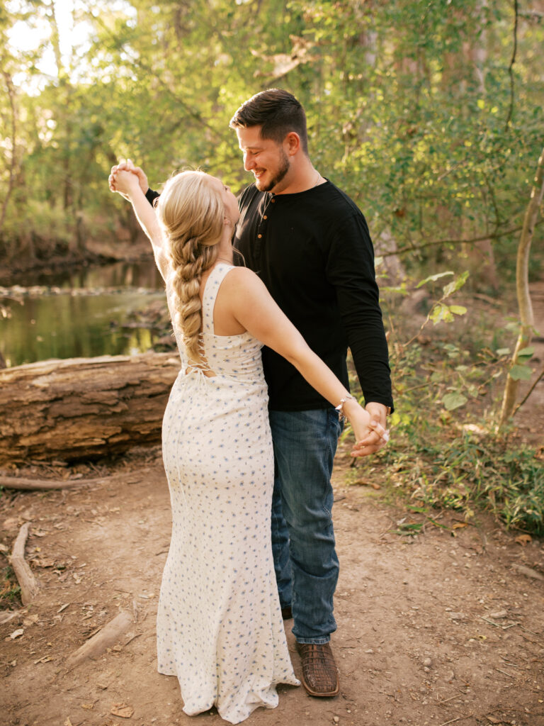 documentary style engagement photos in texas hill country