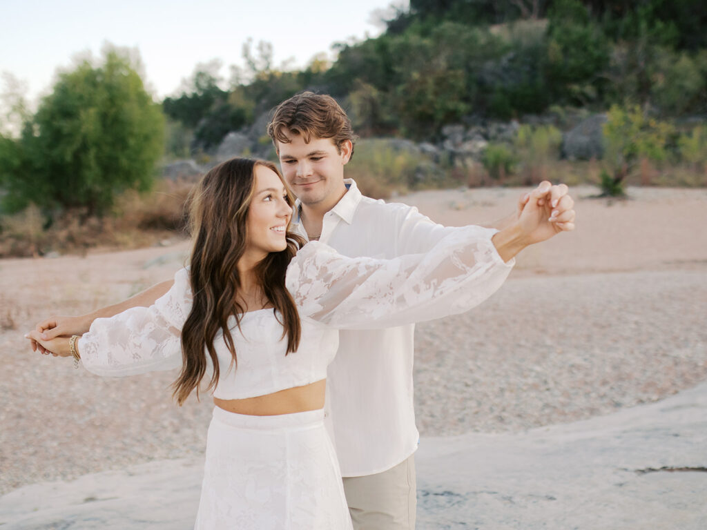 playful beach couples photoshoot in austin texas