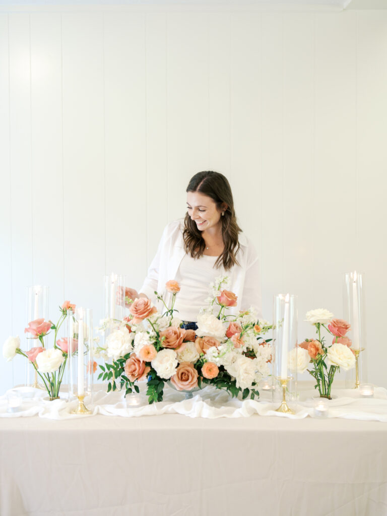colorful branding photos for a wedding florist