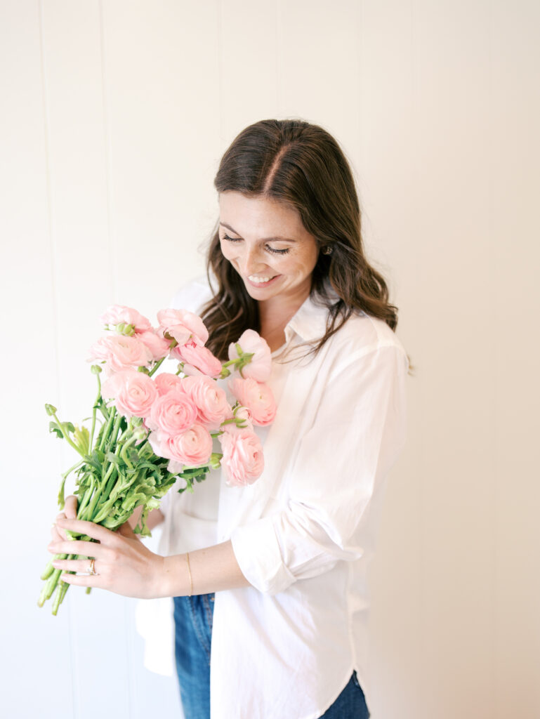 colorful branding photos for a wedding florist
