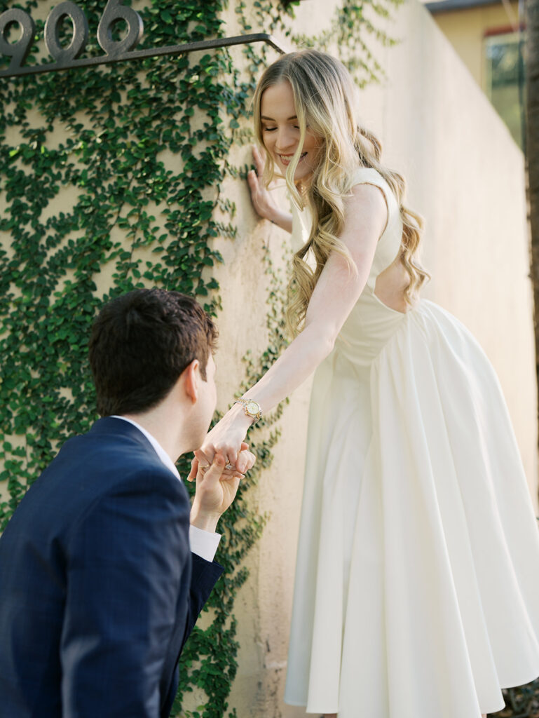couple smiling and laughing during photoshoot in texas