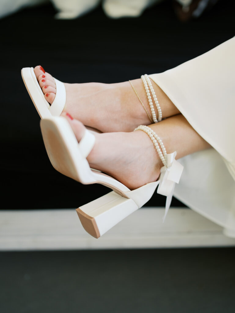 bridal shoes heels with pearls