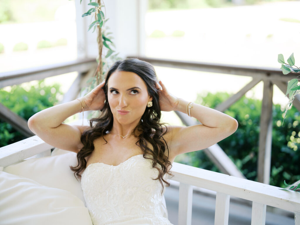 outdoor wedding portraits with colorful florals