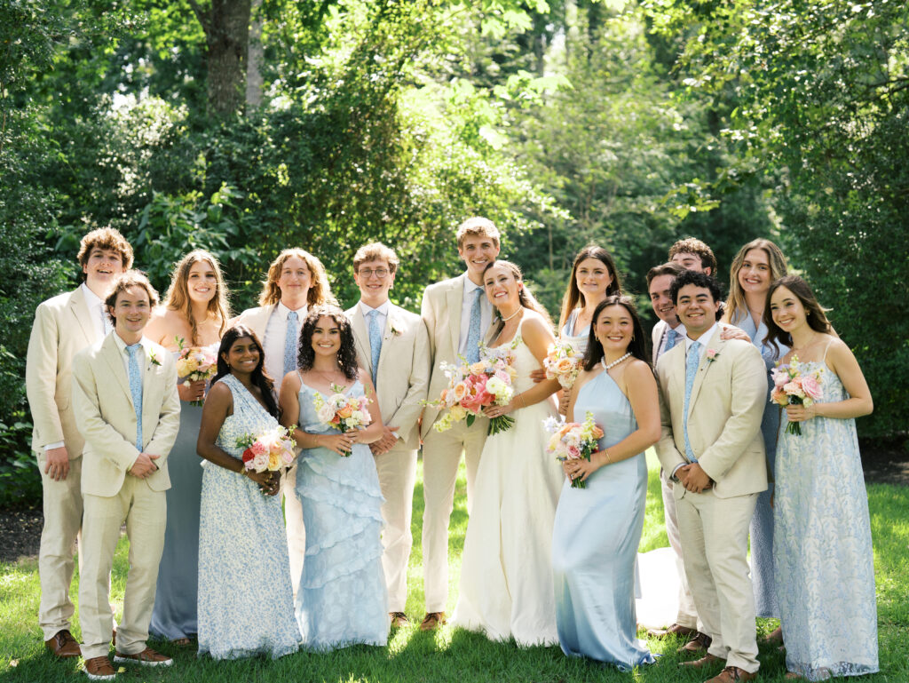 spring wedding colors spring bridal party photos at The Meekermark