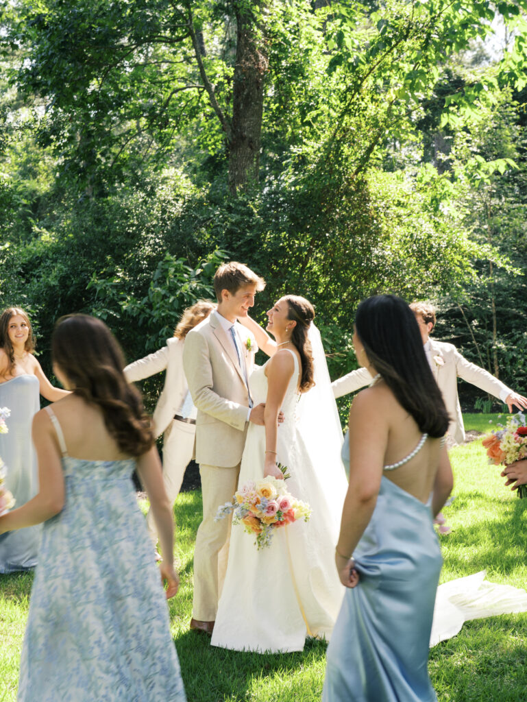 spring wedding colors spring bridal party photos