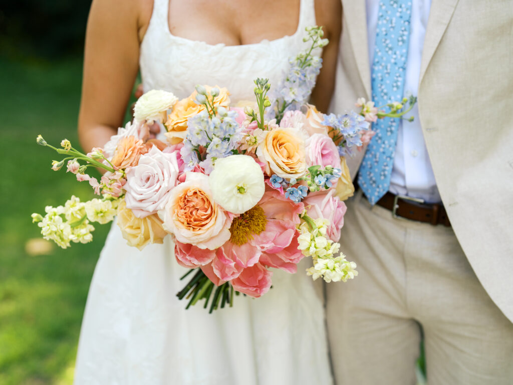 spring texas wedding at the meekermark with bright florals and colors