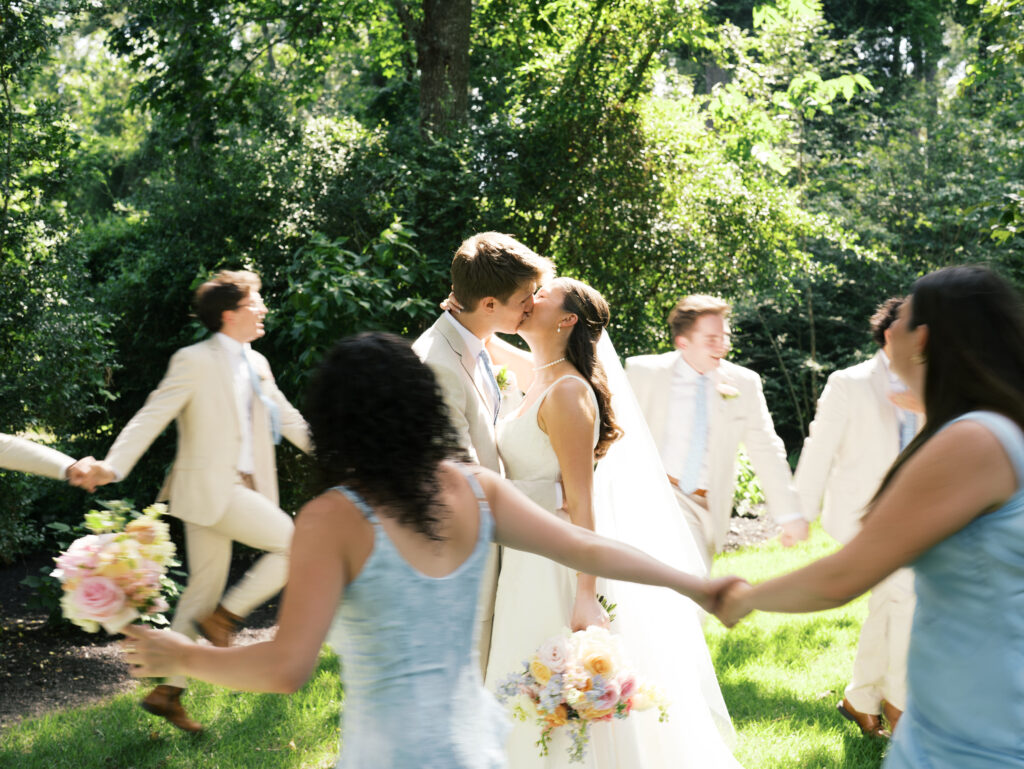 spring wedding colors spring bridal party photos