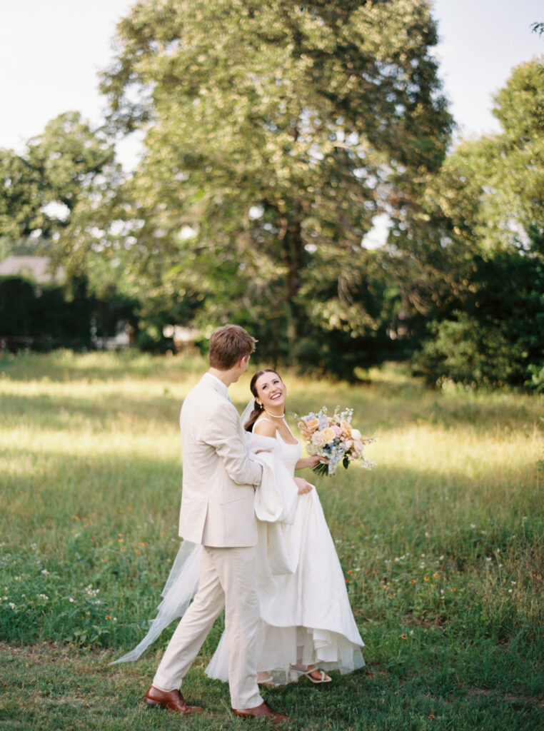 spring texas wedding at the meekermark with bright florals and colors