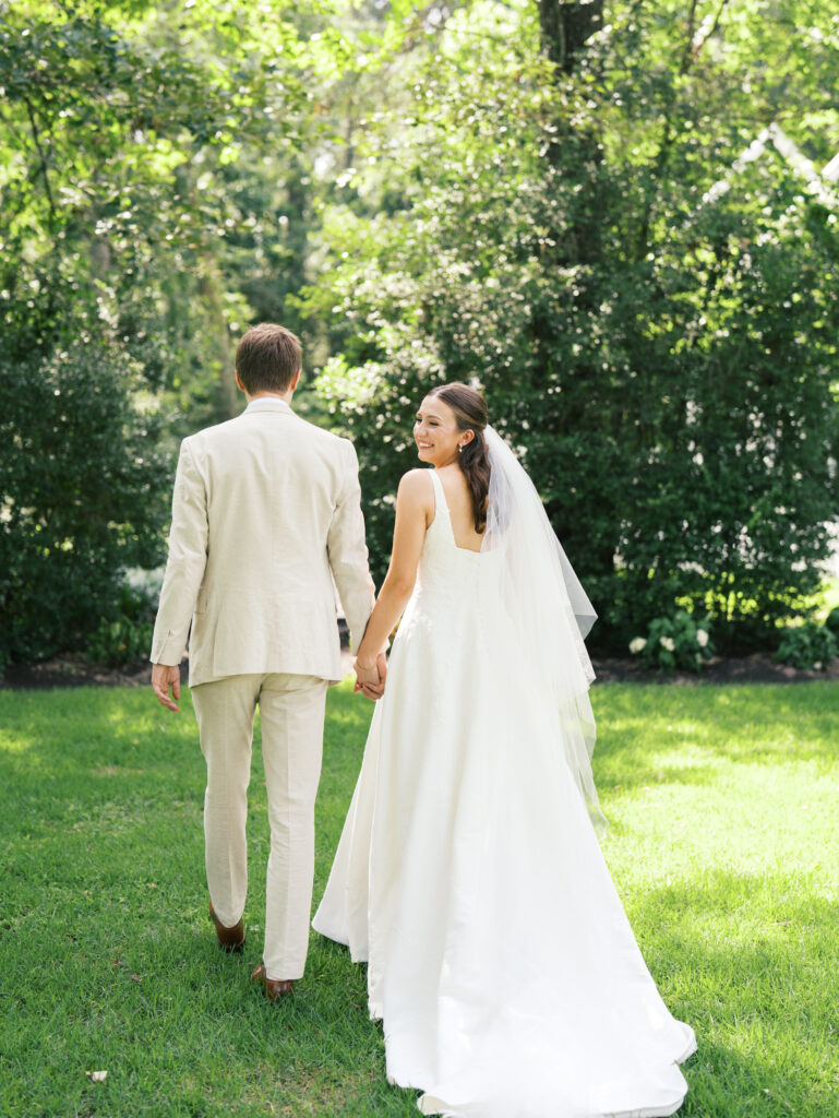 first look wedding photos outdoors at The Meekermark