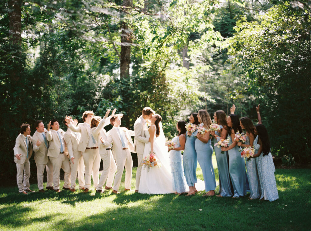 spring wedding colors spring bridal party photos at The Meekermark
