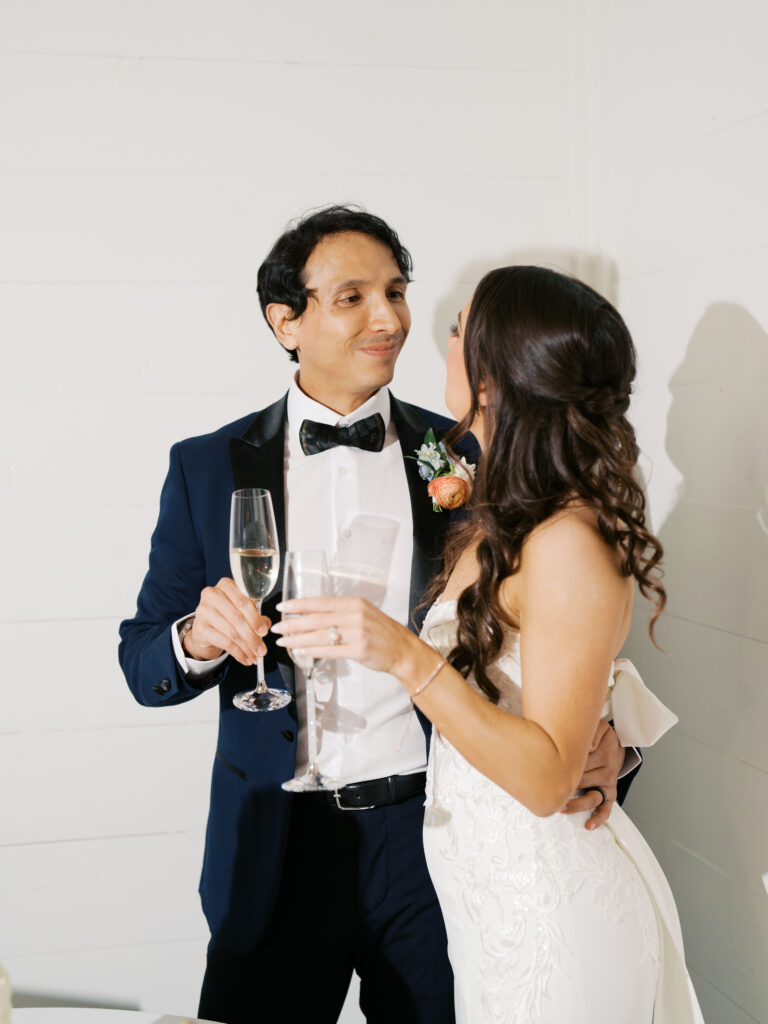 bride and groom celebrating marriage