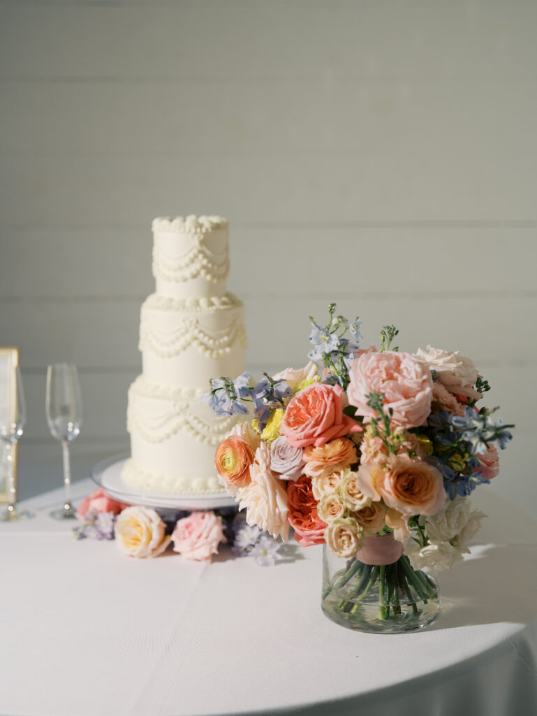 spring wedding reception details bright and colorful