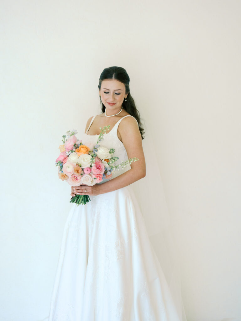 bright and colorful wedding flowers in the spring