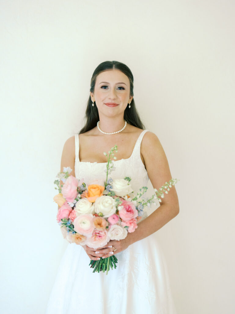 bright and colorful wedding flowers in the spring