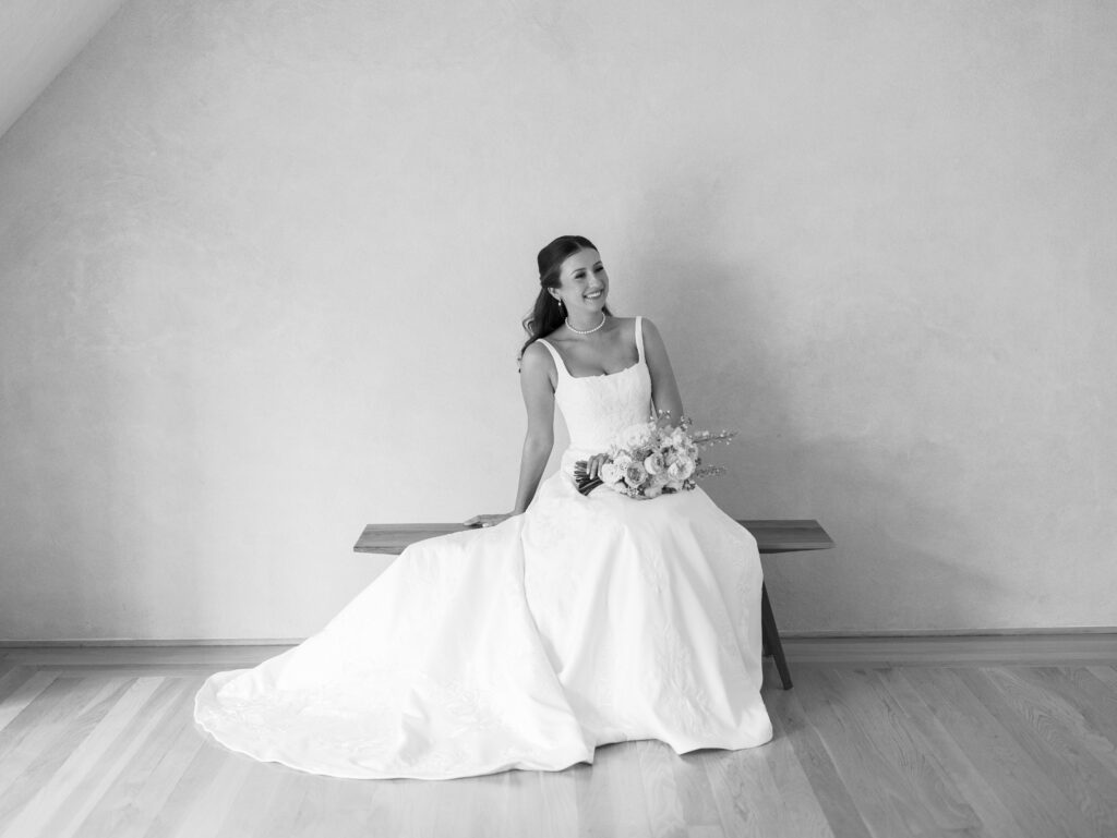 black and white wedding photos with bride