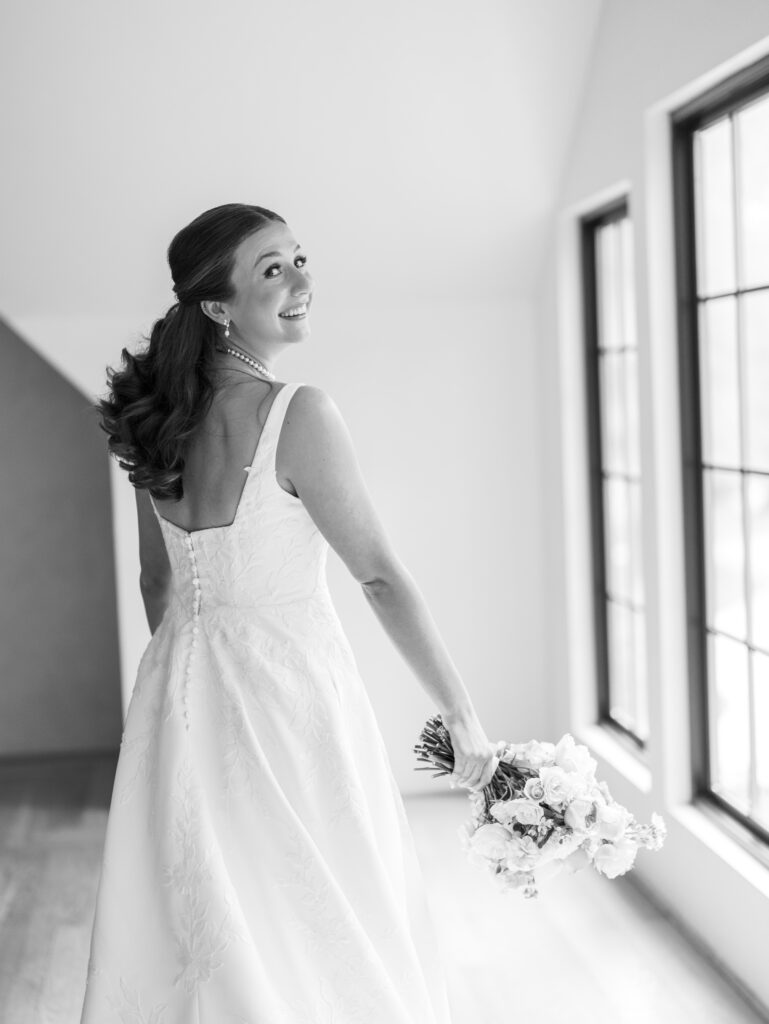 black and white wedding photos with bride