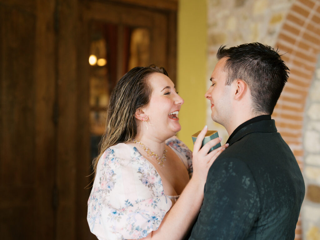 couple getting engaged surprise proposal photos in texas