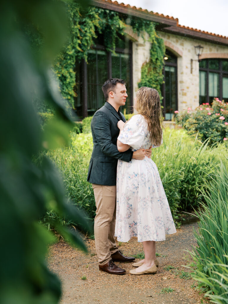 couple smiling after surprise engagement