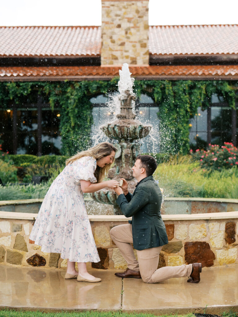 Austin, Texas Surprise Proposal in the Rain