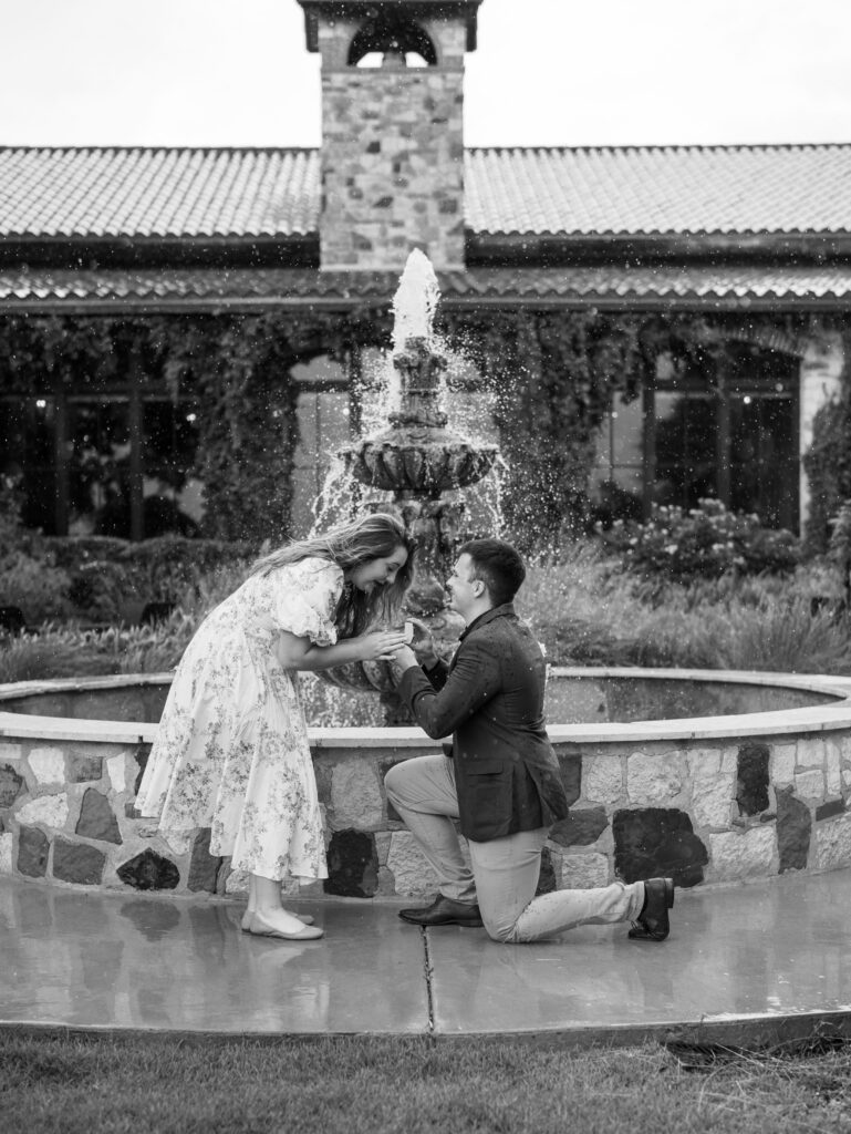 Austin, Texas Surprise Proposal in the Rain